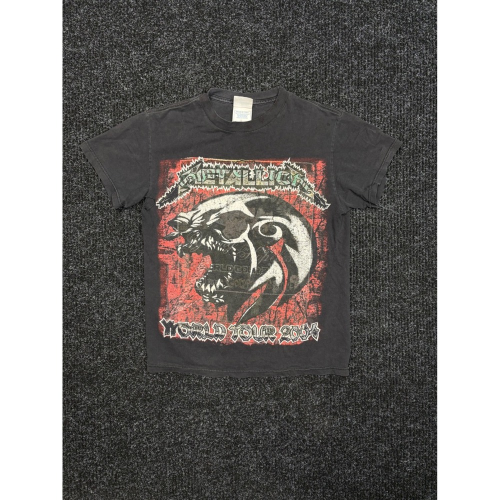 Vintage Metallica World Tour 2004 T-Shirt Small Tennessee River Black Band Tee